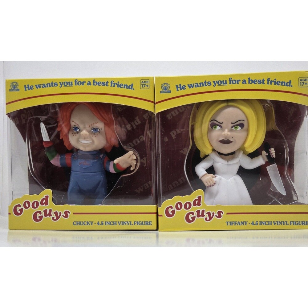 4.5" Blade Chucky & Tiffany Child's Play VINYL Figure Good Guys Doll Toys NIB